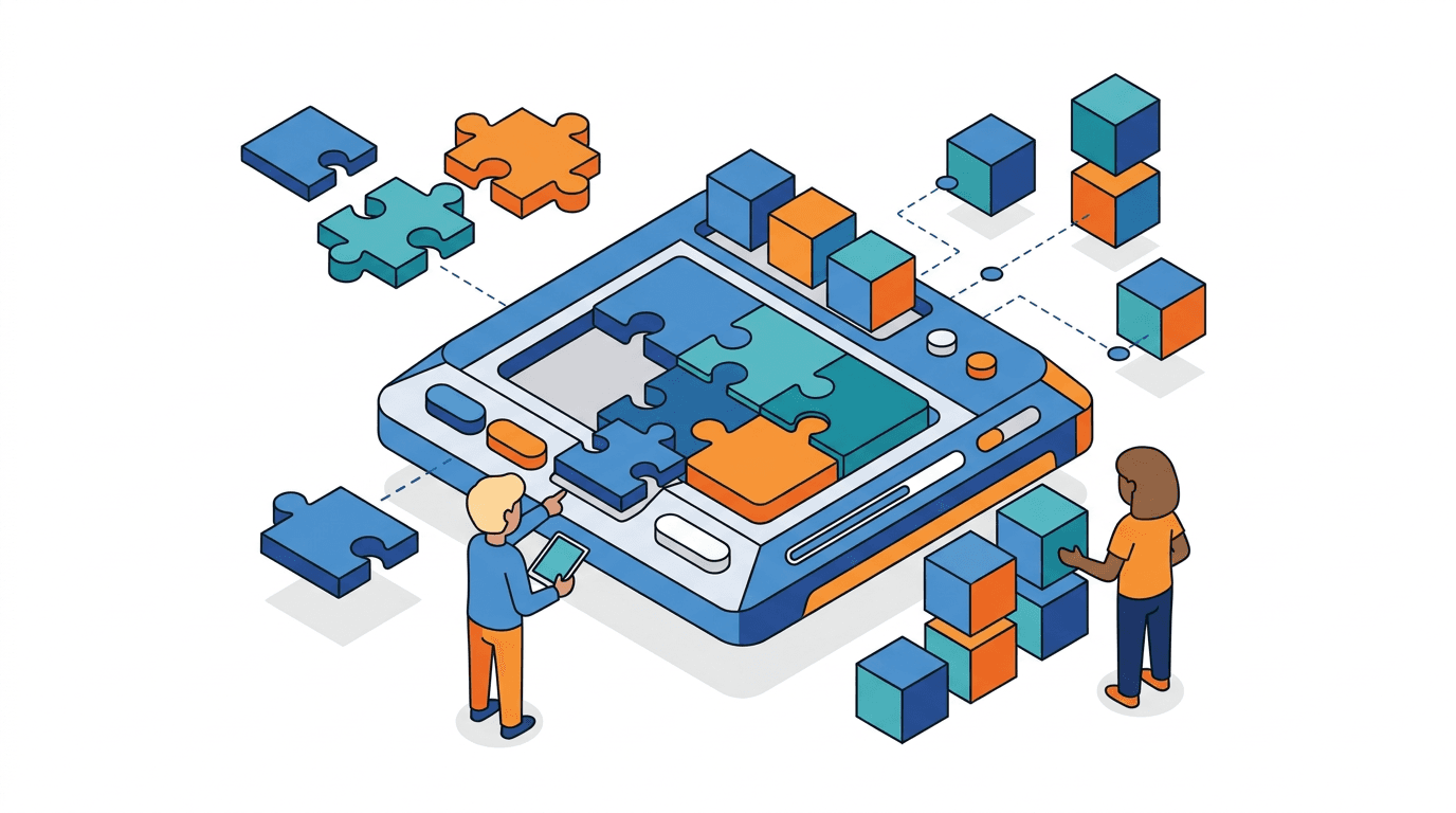 Illustration of plugins and extensions for business platforms